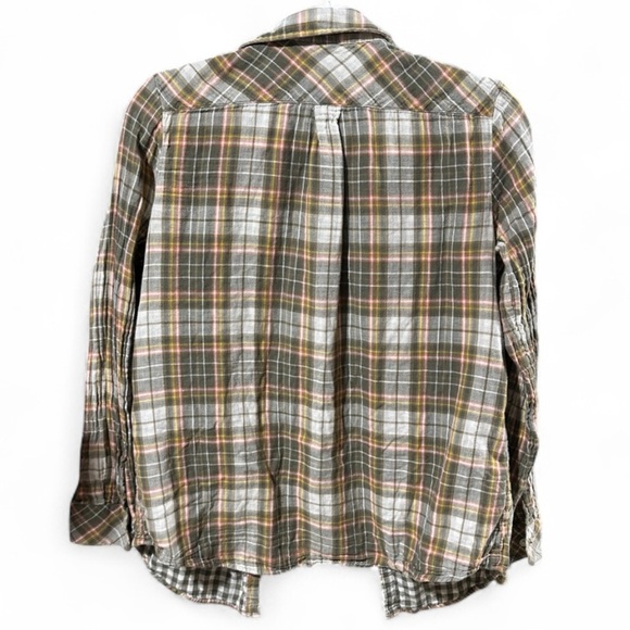 Banana Republic soft-wash multi-plaid boyfriend shirt m - Picture 3 of 7